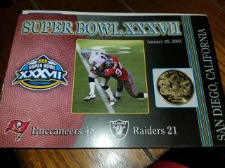 Danbury Nfl Xxxvii Bowl Game Flip Coin Raiders Vs Buccaneers