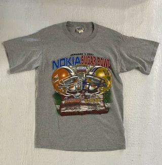 Lee Sport Mens 2002 Nokia Sugar Bowl Illinois Vs Lsu T - Shirt Size Medium