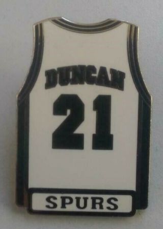 Nba San Antonio Spurs Tim Duncan 21 White Jersey Pin Stamped 2002 Basketball