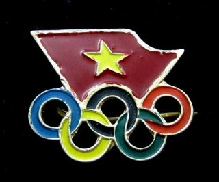 Los Angeles 1984 Olympics Vietnam Noc Olympic Team Pin Badge Rare