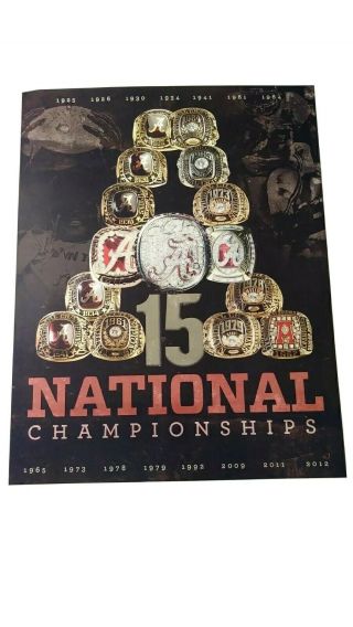 Alabama Crimson Tide 15 National Championship Rings 8 X 10