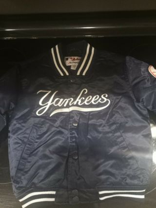 Vintage York Yankees Satin Bomber Jacket Boys 5/6 By Majestic