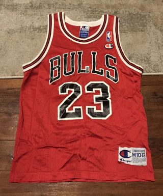 Vintage Champion Authentic Michael Jordan M 10 - 12 Jersey Chicago Bulls 90s