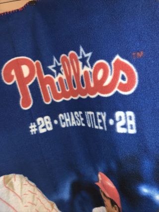 Phillies Chase Utley Fleece Blanket 28 Stadium Giveaway 2008