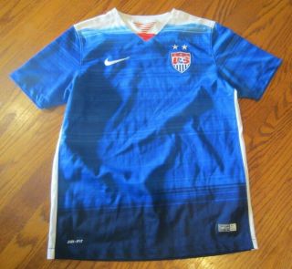 Girls Nike Dri - Fit Team Usa Soccer Jersey Shirt Youth L Large Blue White