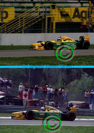 2 35mm Slides F1 Schumacher/patrese - Benetton 1993 San Marino Formula1