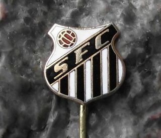 Vintage Santos Sfc Brazil Brazilian Football Pele Club Soccer Pin Badge