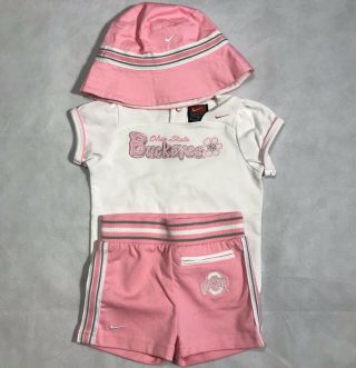 Nike Ohio State Buckeyes Baby Girls 12m 12 Months Outfit Pink Osu