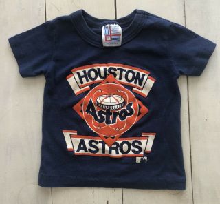 Vtg 80s Houston Astros Baseball Shirt Jersey Baby Toddler 2t