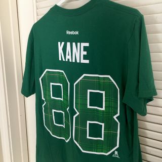 Reebok Chicago Blackhawks Patrick Kane 88 St Patricks Day Green T - Shirt Size M