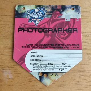2000 World Series Photographer Pass.  York.