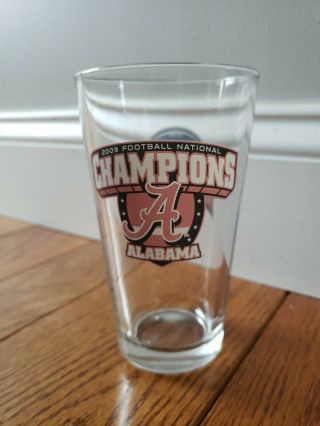 Alabama Crimson Tide 2009 Football National Champions 2010 Bcs Pint Glass