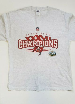 Vintage Nfl Tampa Bay Buccaneers Bowl Xxxvii Champions T Shirt Large