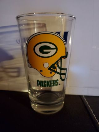 Vintage Green Bay Packers Helmet Miller Lite Nfl Football Beer Pint Glass