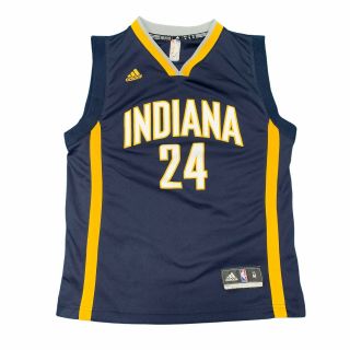 Adidas Indiana Pacers Paul George 24 Youth Size Medium (10 - 12) Jersey Euc Navy