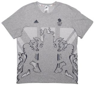 Adidas Team Gb Great Britain Olympics Soccer T - Shirt B47917 Gray Large L