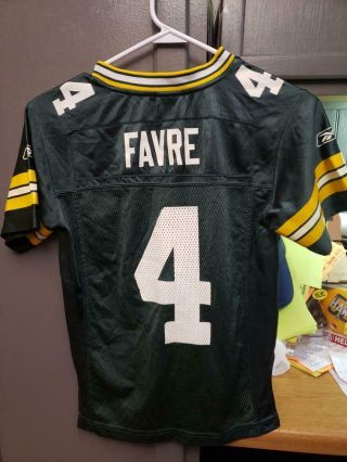 Pre - Owned Nfl Green Bay Packers Qb Brett Favre 4 Reebok Jersey Youth Small 8