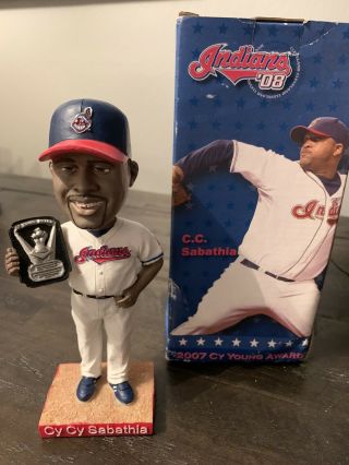Cc Sabathia 2008 Cleveland Indians 2007 Cy Young Award Bobblehead Cy Cy”preowned