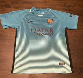 Nike Fc Barcelona 2016/2017 Qatar Airways Lionel Messi Mens Small Soccer Jersey