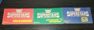 1991 Wwf Superstars Cereal Complete 3 Flip Books Titan Sports Purina Premium