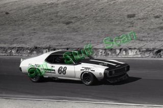 1971 Scca Trans Am Racing Photo Negative Vic Elford Javelin Riverside