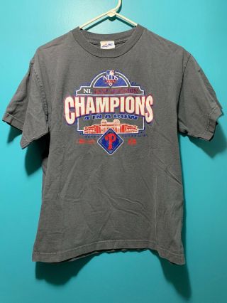 Majestic Philadelphia Phillies 2010 Nl East Division Champs T Shirt 4 In A Row