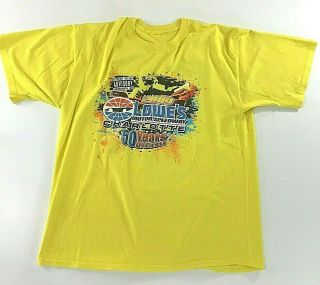 Mens Tshirt 2009 Lowes Motor Speedway Charlotte 50 Years Of Firsts Nascar Yellow
