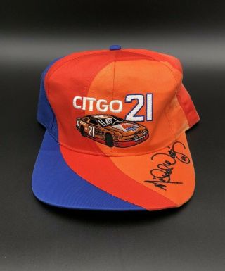 Vintage Michael Waltrip 21 Citgo Racing Team Adjustable Hat Nascar Race Cap