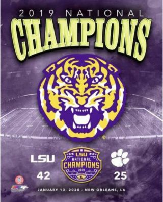 2019 - 2020 Ncaa National Champions Lsu Tigers Authentic 8x10 Photo 2