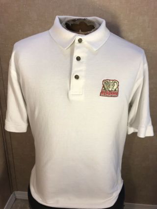 Vintage Logo Alabama Crimson Tide Men’s Size Large White Short Sleeve Polo Shirt