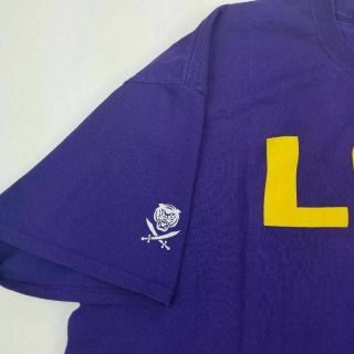 LSU Tigers JERZEES Mens T - Shirt Purple Yellow Crew Cotton Blend Big Tall 2xl 3