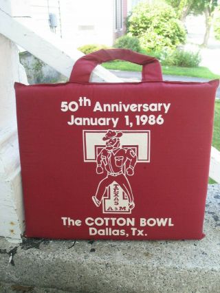 1986 Cotton Bowl Texas A&m V Auburn 50th Anniversary Texas A&m Seat Cushion Game