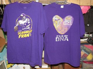 Cool Minnesota Vikings Shirt Fran Tarkenton & Lsu Purple Xl