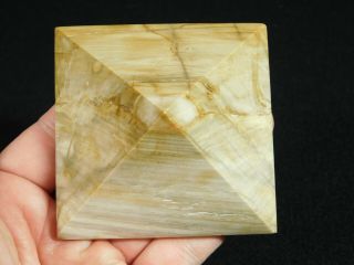 A Larger Polished Petrified Wood Fossil Pyramid Sculpture From Madagascar 278gr