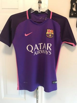 Fc Barcelona Kids Jersey 2016 Away Purple Soccer/football Messi 10 164 Cm Youth