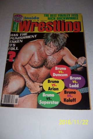 1976 Inside Wrestling Wwf Wwe Bruno Sammartino Has The Punishment Taken Its Toll