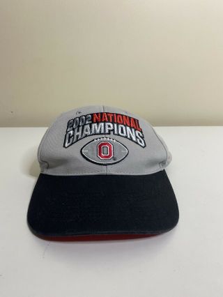 2002 Ohio State Buckeyes Football National Champions Nike Strapback Hat Gray