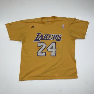 Adidas Los Angeles Lakers Kobe Bryant T - Shirt Size Adult M Gold