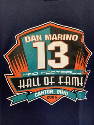 Dan Marino 13 Miami Dolphins NFL Hall of Fame T Shirt Size Men’s Large 3