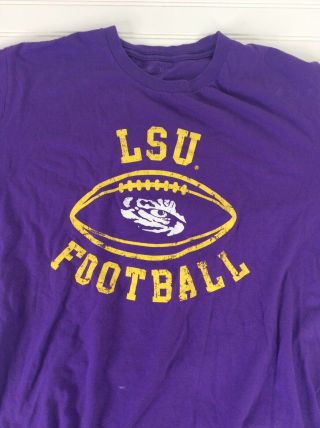 LSU Tigers Football Peterson T Shirt Purple Rare Louisiana Mens L 2