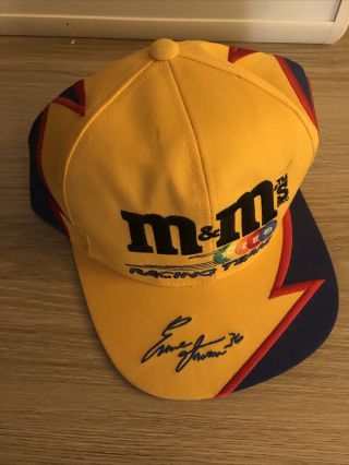 Vtg Ernie Irvan 36 M&m’s Racing Team Yellow & Blue Nascar Hat Cap Snap - Back