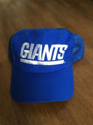 Ny Giants Vintage Mesh Trucker Blue Hat Snapback Bowl Xxi Xxv Retro Nfl