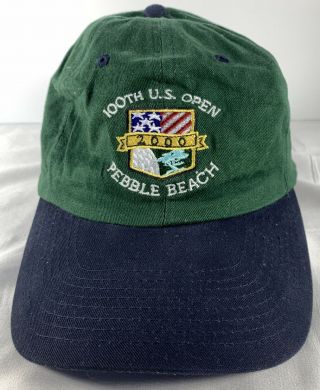 2000 100th Us Open Golf Pebble Beach Green Hat Cap Adjustable Strapback One Size