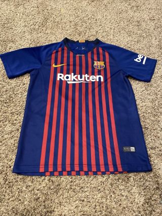 Barcelona Fcb Lionel Messi Football Soccer Jersey Youth Boys Nike Drifit - 28