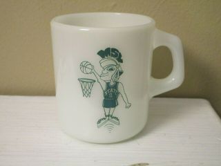 Michigan State Msu Spartans 1983 Basketball Bust Mug Galaxy Milk Glass Sparty