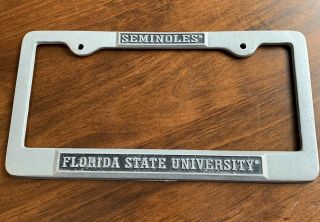Florida State University Seminoles Auto Tag Frame License Pewter