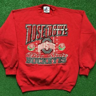 Vintage Osu Ohio State University Rose Bowl Sweatshirt Crewneck Large 1997