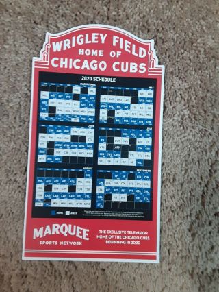 2020 Chicago Cubs (national League) Official Team Magnet Schedule
