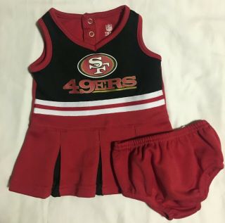 Nfl San Francisco 49ers Baby Girls 0/3 Months Cheerleader Dress 2 Piece Set 3755