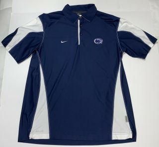 Penn State Nittany Lions Ncaa College Football Polo Shirt Nike Dri - Fit Large